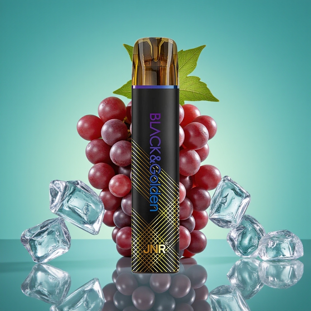JNR Black&Golden 800 Puffs Vape Jetable Glace au Raisin – 550mAh, 2ml, TPD, Nicotine 2%