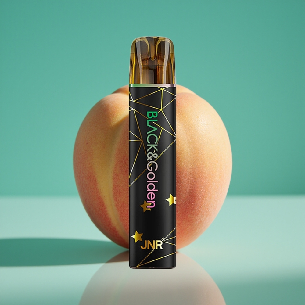 JNR Black&Golden 800 Puffs Vape Jetable Pêche 2ml 550mAh TPD 2% Nicotine