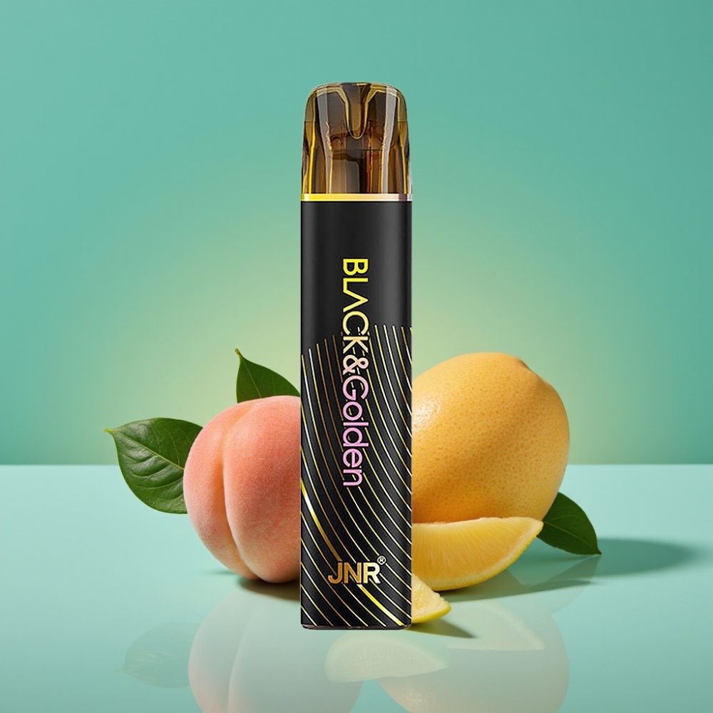 JNR Black&Golden 800 Puffs Vape Jetable Pêche Mangue 2ml 2% Nicotine TPD