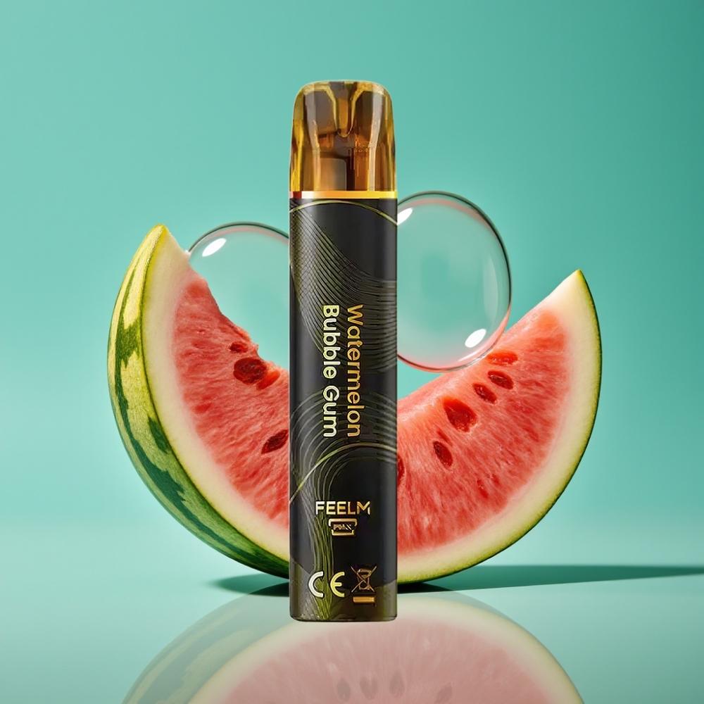 JNR Black&Golden 800 Puffs Vape Jetable Pastèque Bubble Gum – 550mAh, 2ml, 2% Nicotine, TPD