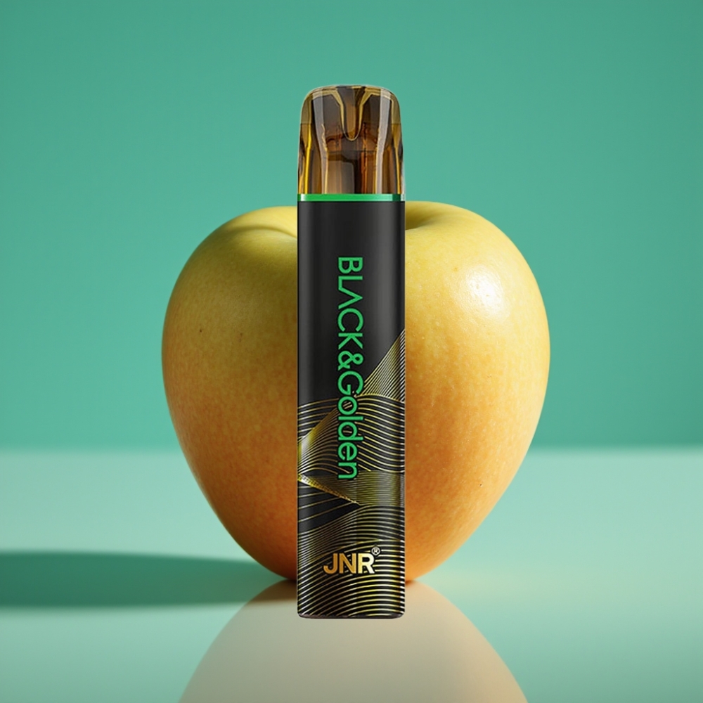JNR Black&Golden 800 Puffs Vape Jetable Pomme Verte – 550mAh, 2ml, 2% Nicotine, TPD Certified