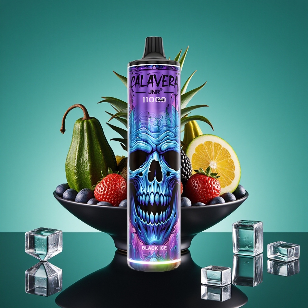 JNR Calavera 11000 Puffs Rechargeable Type-C 21ml Glace Noire Vape Jetable