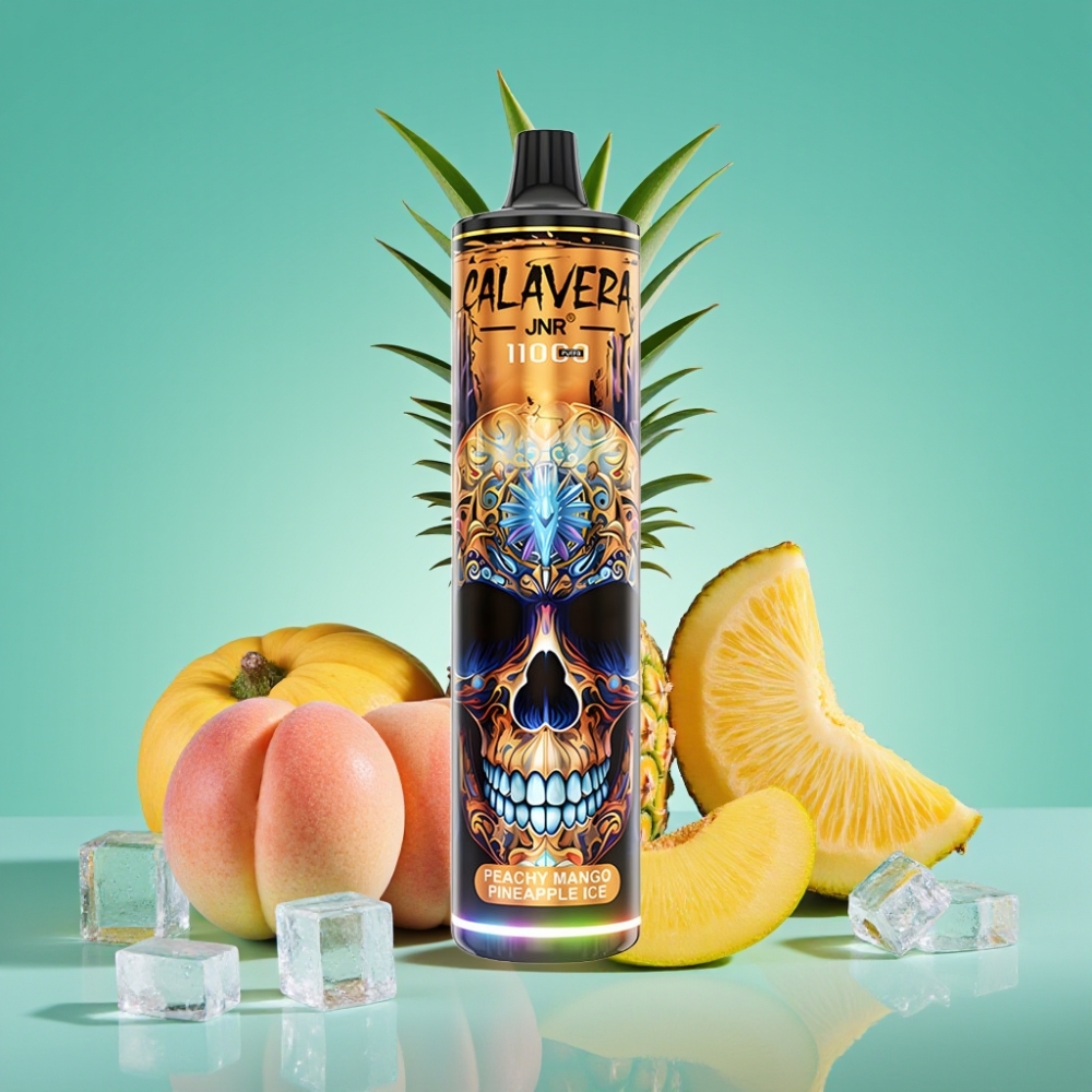 JNR Calavera 11000 Puffs Type-C 21ml 0%/2%/5% Nicotine Vape Jetable Pêche Mangue Ananas Glacé