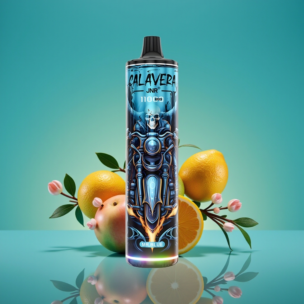 JNR Calavera 11000 Puffs Vape Jetable Mr Blue - 21ml E-Liquide, 850mAh Batterie, Recharge Type-C, 1.0ohm Mesh Coil, 0%/2%/5% Nicotine