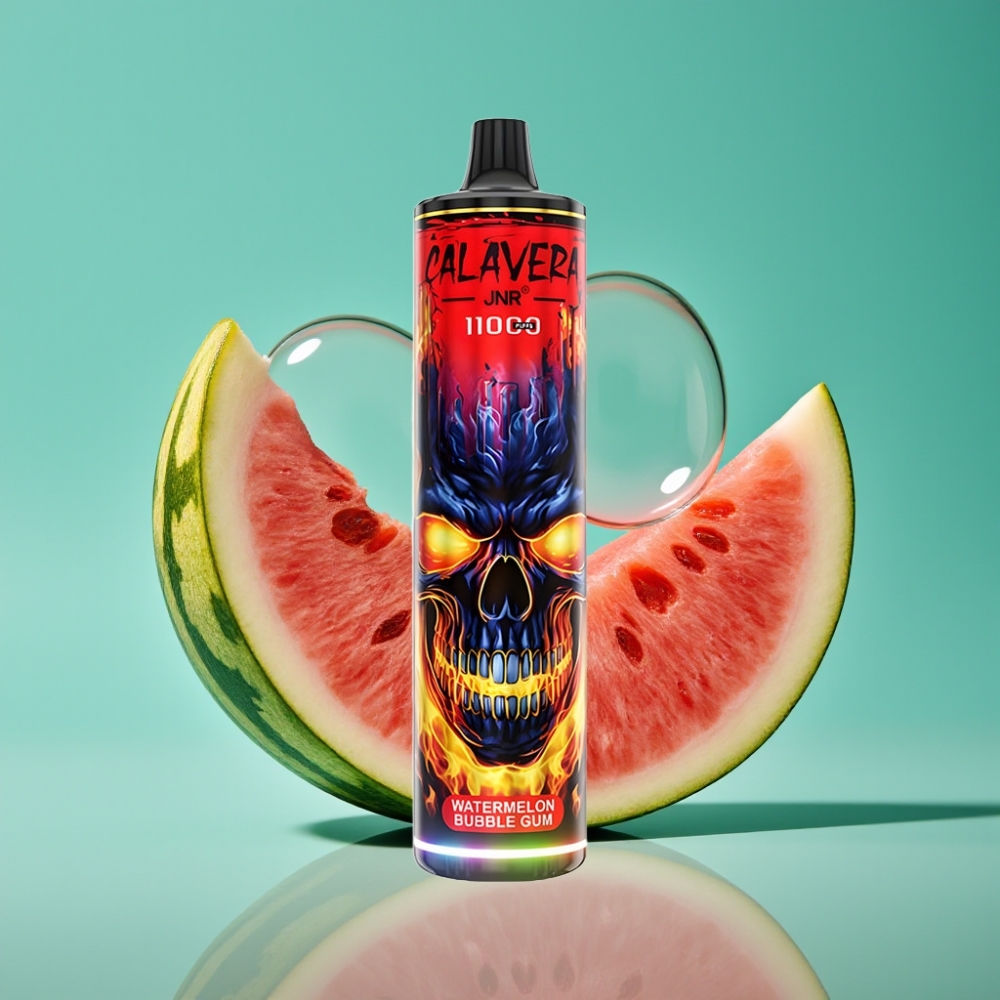 JNR Calavera 11000 Puffs Vape Jetable Pastèque Bubble Gum – Type-C, 850mAh, 21ml, 1.0ohm Mesh