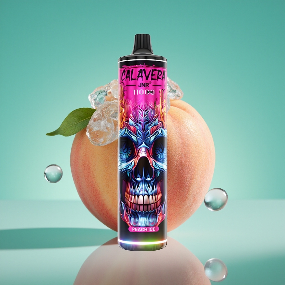 JNR Calavera 11000 Puffs Vape Jetable Peach Ice – 21ml E-Liquid, 850mAh Battery, Type-C Charging, 1.0ohm Mesh Coil, 0%/2%/5% Nicotine