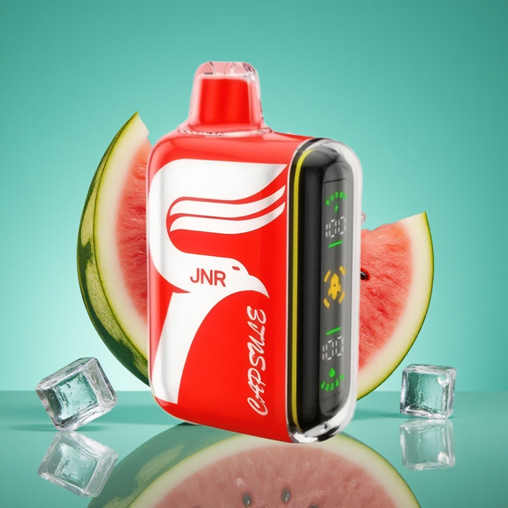 JNR Capsule 15000 Puffs Vape Jetable Pastèque Glacée – 20ml/850mAh, Double Mesh Coil, Écran LED Intelligent, Charge Rapide Type-C, 2%/5% Nicotine