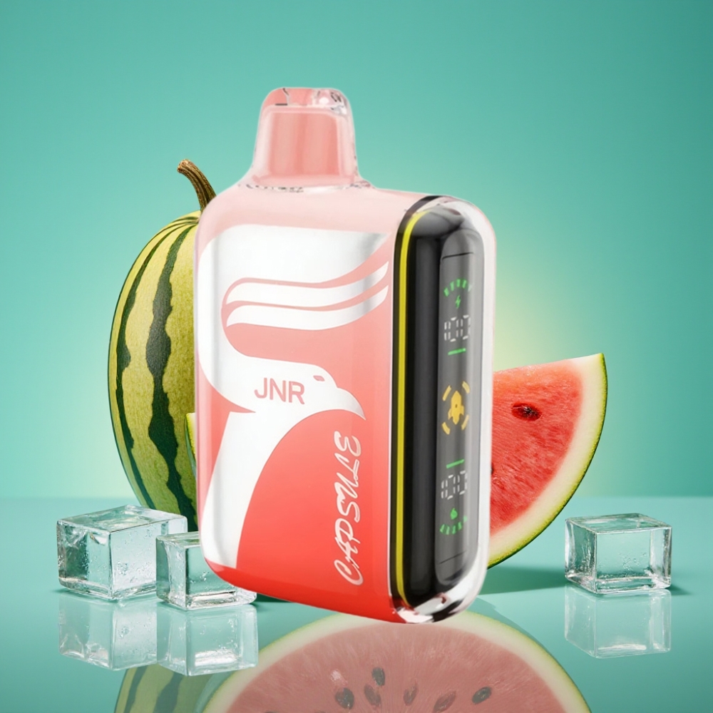 JNR Capsule 15000 Puffs Vape Jetable Pastèque Glace Brazz - 20ml, 850mAh, Dual Mesh Coil, Smart LED Display, 2%/5% Nicotine