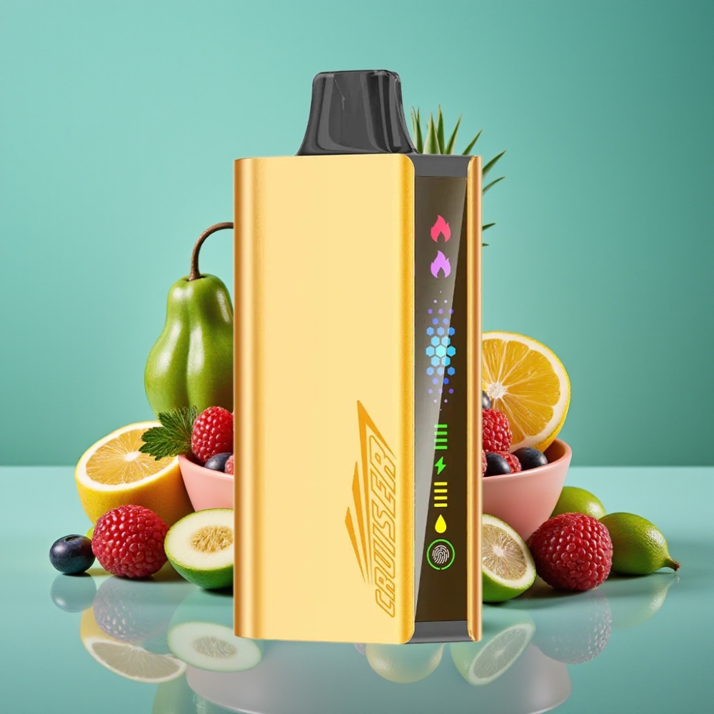 JNR Cruiser 12000 Puffs No-Charge Vape Jetable Baies Mixtes avec 25ml E-liquide, 3500 mAh Batterie et Écran d'Animation