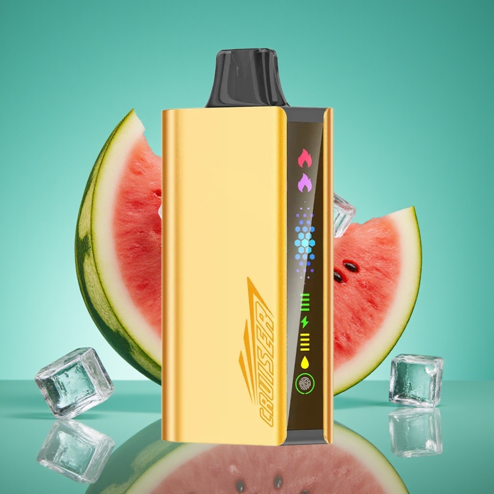 JNR Cruiser 12000 Puffs No-Charge Vape Jetable Pastèque Glaciale avec Batterie 3500 mAh et Corps Aluminium