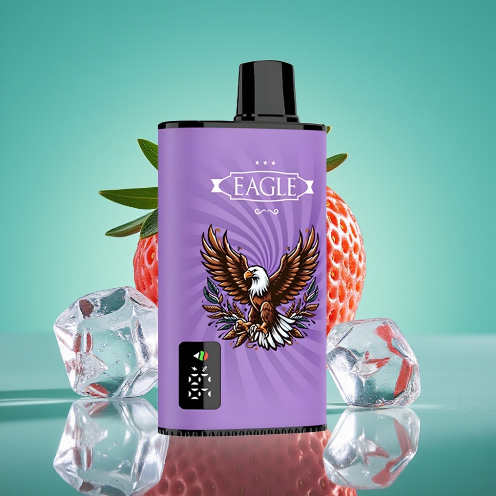 JNR EAGLE Smart 23000 Puffs Vape Jetable Fraise Glacée avec Écran Digital, Bobine Mesh 1.0ohm et Airflow Réglable