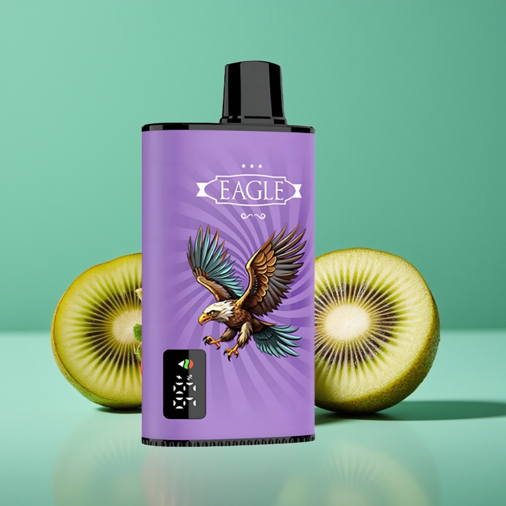 JNR EAGLE Smart 23000 Puffs Vape Jetable Fraise Kiwi avec Écran Digital, Bobine Mesh 1.0ohm et Airflow Réglable
