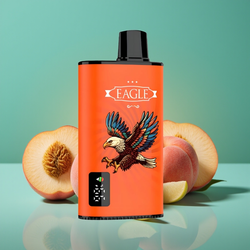 JNR EAGLE Smart 23000 Puffs Vape Jetable Pêches Juteuses avec Écran Digital, Bobine Mesh 1.0ohm et Airflow Réglable