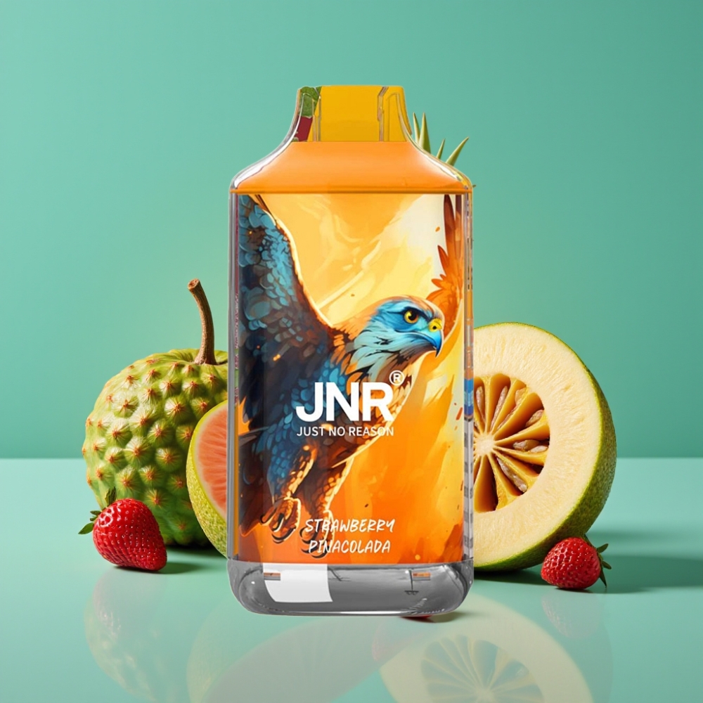JNR Falcon 16000 Puffs – Fraise Pina Colada – 22ml/850mAh – Dual Mesh Coil – Type C/Lightning – Smart LED – 0%/2% Nicotine
