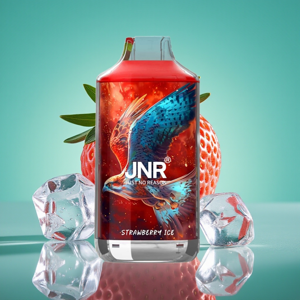 JNR Falcon 16000 Puffs Vape Jetable Fraise Glacée – 22ml / 850 mAh / Dual Mesh Coil / Type C & Lightning / Smart LED Display / 0%, 2% Nicotine