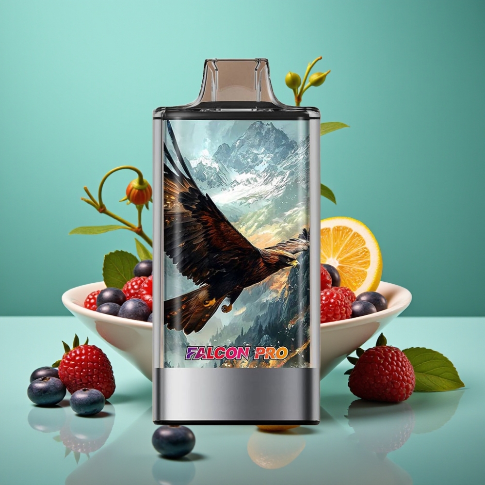 JNR Falcon Pro 28000 Vape Jetable Baies Mixées – 30ml, 28000 Puffs, 5% Nicotine, Écran Intelligent, Double Mesh, USB-C