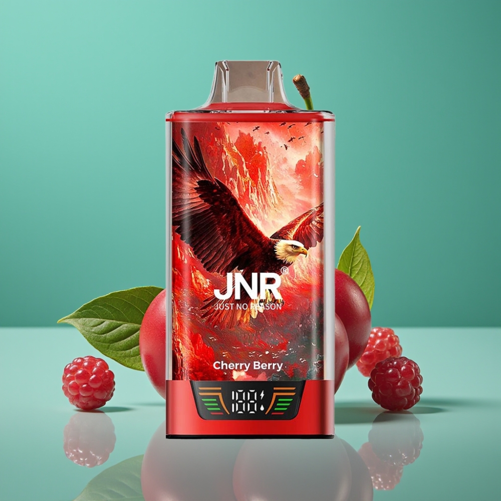 JNR Falcon Pro 28000 Vape Jetable Cerise-Baies – 30ml / 28000 Puffs / 5% Nicotine / Double Mesh Coil / USB-C