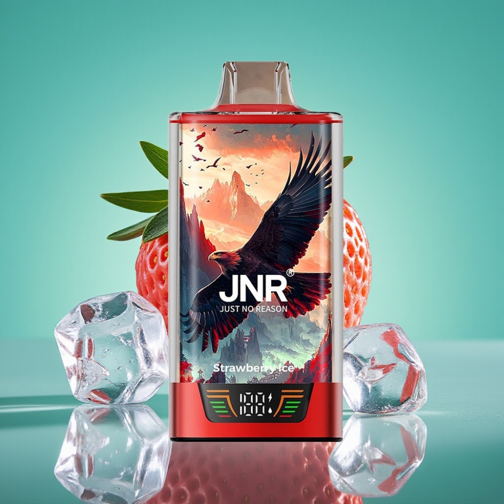 JNR Falcon Pro 28000 Vape Jetable Fraise Glacée – 30ml / 28000 Puffs / 5% Nicotine / Écran Intelligent / Double Mesh Coil / USB Type-C