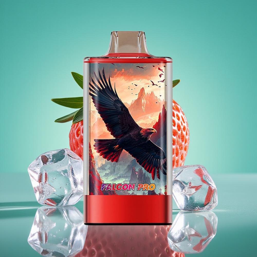 JNR Falcon Pro 28000 Vape Jetable Fraise Glacée – 30ml / 28000 Puffs / 5% Nicotine / Écran Intelligent / Double Mesh Coil / USB Type-C
