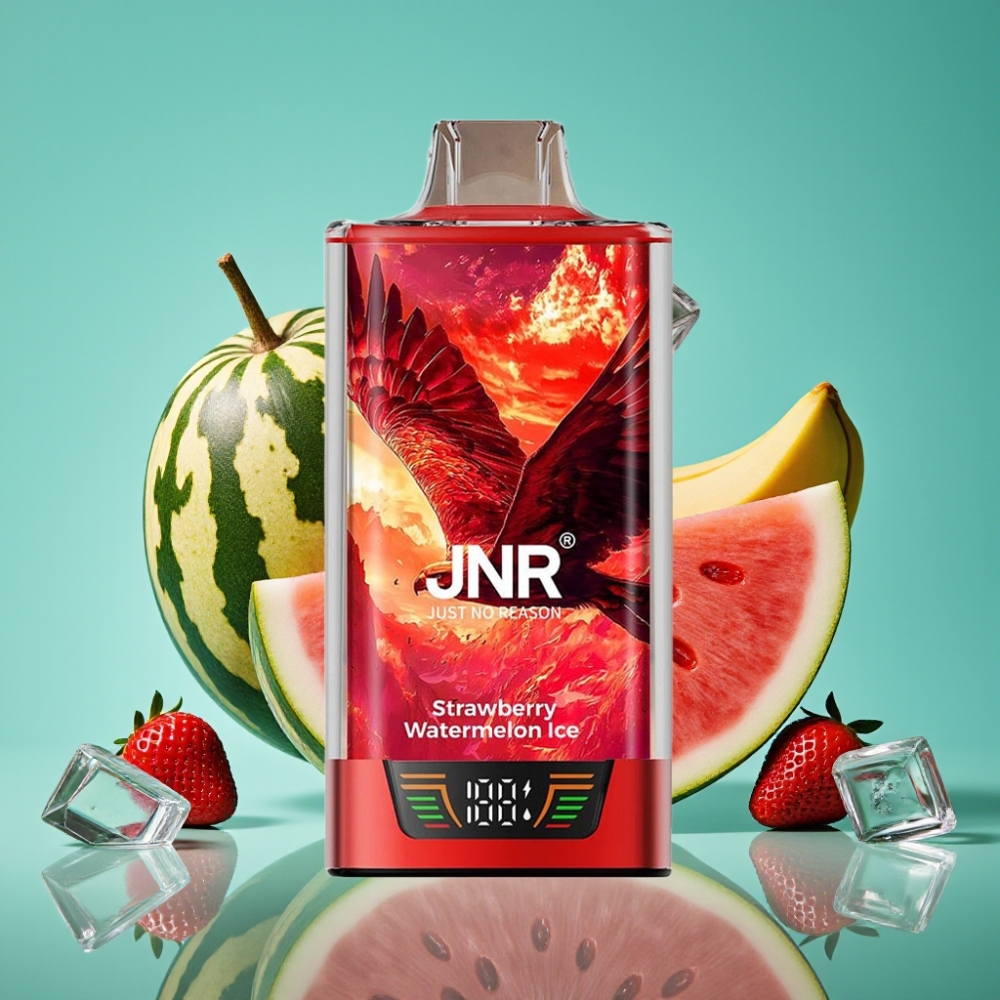 JNR Falcon Pro 28000 Vape Jetable Fraise Pastèque Glacée – 30ml, 28000 Puffs, 5% Nicotine, Smart Display, Dual Mesh Coil