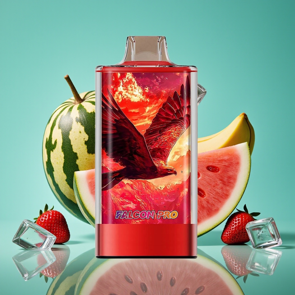 JNR Falcon Pro 28000 Vape Jetable Fraise Pastèque Glacée – 30ml, 28000 Puffs, 5% Nicotine, Smart Display, Dual Mesh Coil