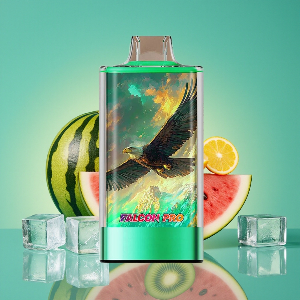 JNR Falcon Pro 28000 Vape Jetable Kiwi Pastèque Glace – 30ml, 28000 Puffs, 5% Nicotine, Dual Mesh Coil, USB Type-C