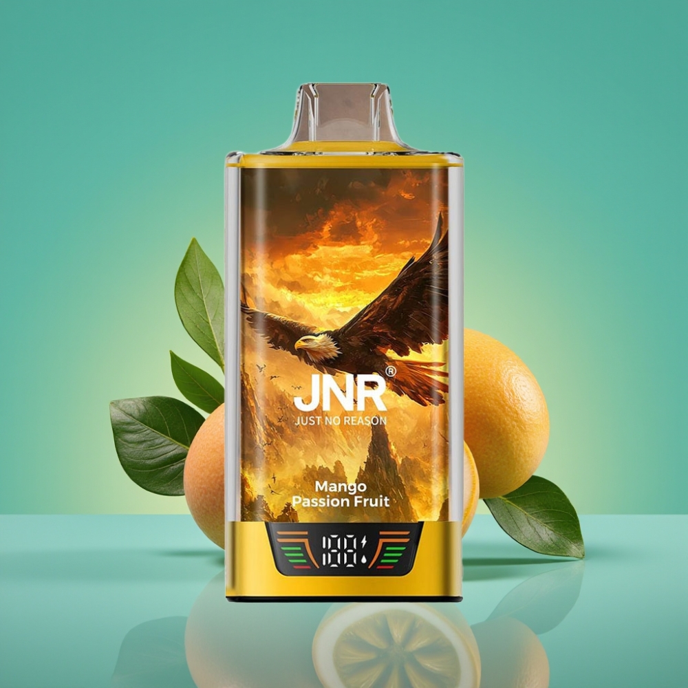 JNR Falcon Pro 28000 Vape Jetable Mangue Fruit de la Passion - 30ml, 28000 Puffs, 5% Nicotine, Batterie 950mAh, USB Type-C
