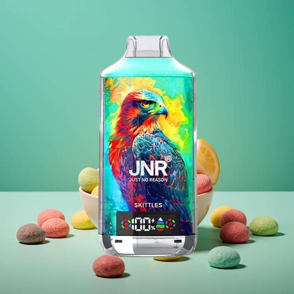 JNR Falcon X 18000 Puffs Vape Jetable Arc-en-Ciel - 24ml/750mAh - Dual Mesh Coil & Digital Display - Type-C Charge - 0%/2%/5% Nicotine