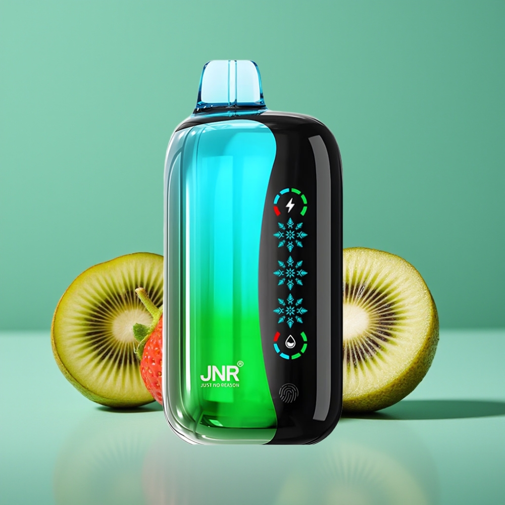JNR Flex Ice 21000 Puffs Vape Jetable Fraise Kiwi - 26ml E-liquide, Airflow Réglable, Écran Tactile, 1000mAh, Recharge Type-C