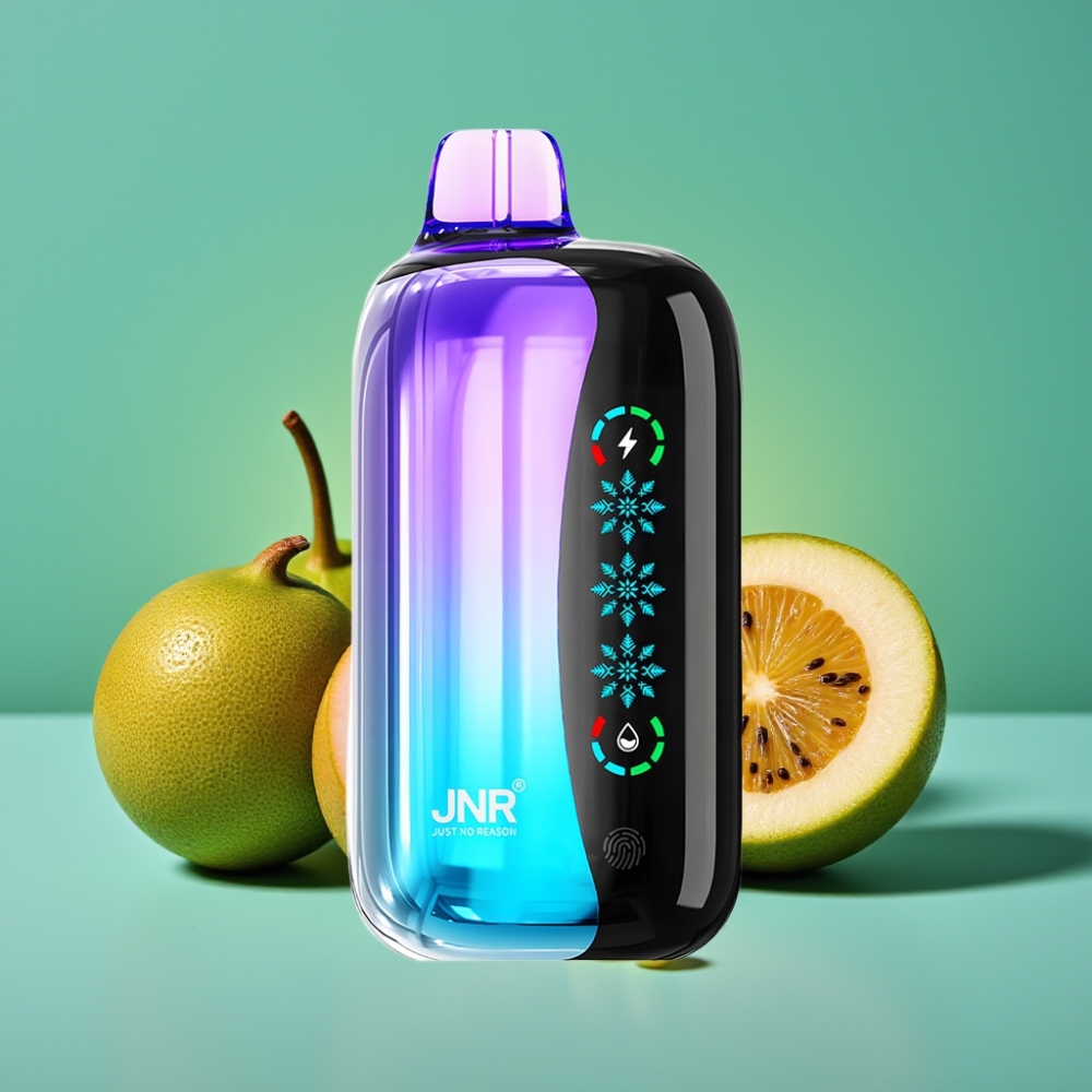 JNR Flex Ice 21000 Puffs Vape Jetable Kiwi Fruit de la Passion Goyave – Ice Adjustable, 26ml E-liquide, 1000mAh, Recharge Type-C, 1.2 Ohm Dual Mesh