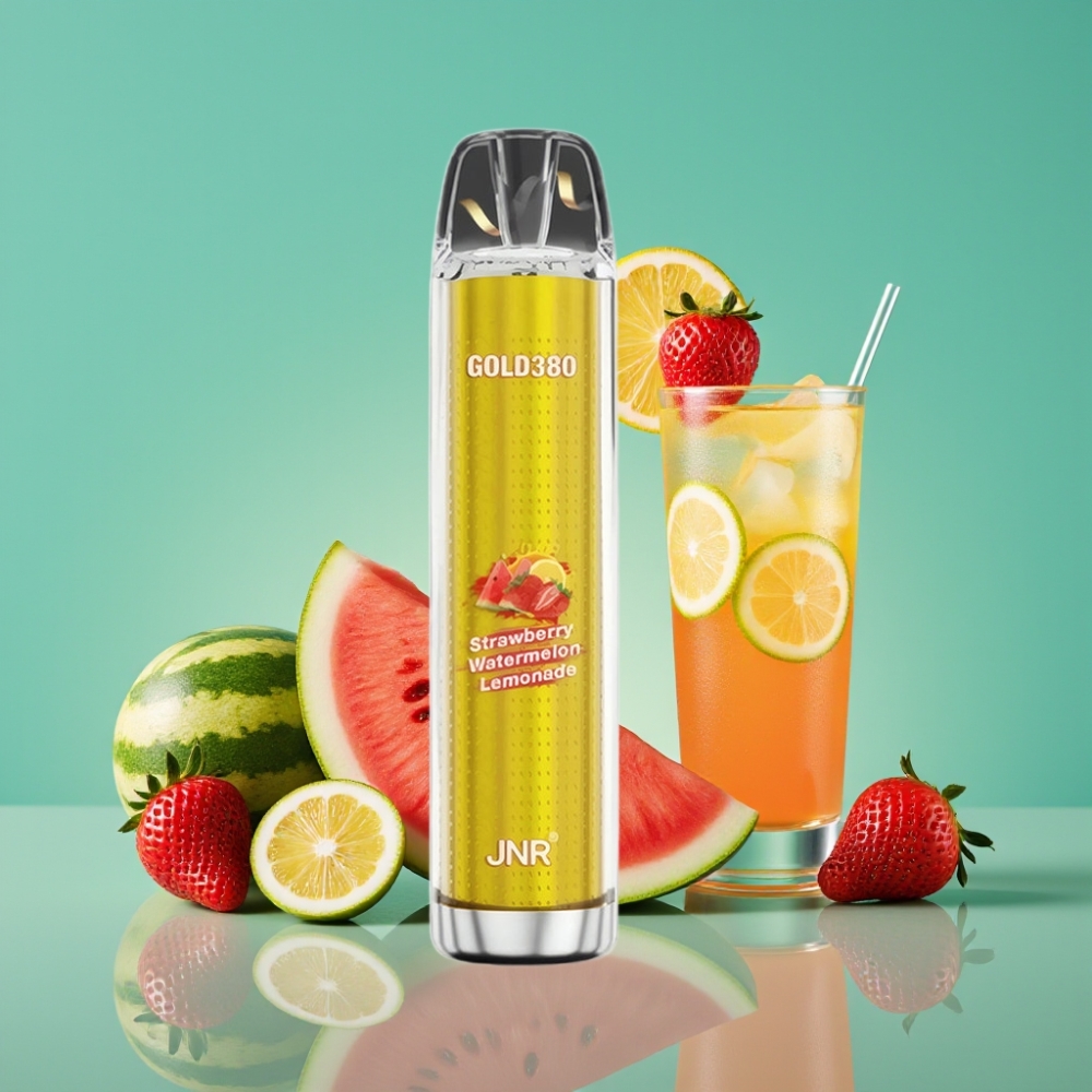 JNR Gold380 6000 Puffs Vape Jetable - Fraise Pastèque Limonade - 13ml - 1500mAh - 1.0ohm Mesh Coil - Nicotine 0%/2%/5%