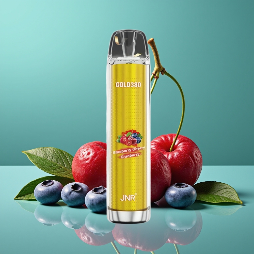 JNR Gold380 6000 Puffs Vape Jetable Myrtille Cerise Cranberry – 1500mAh, 1.0ohm Mesh, 13ml