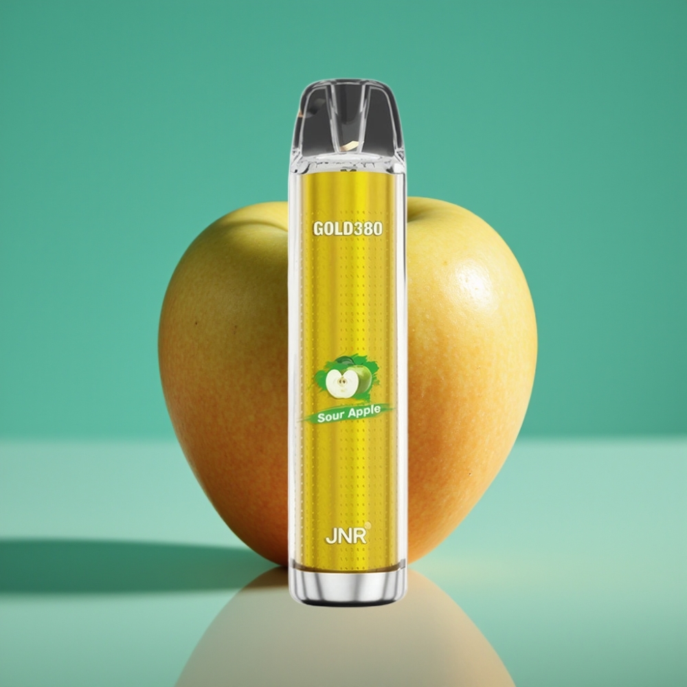 JNR Gold380 6000 Puffs Vape Jetable Pomme Acidulée – 1500mAh, 1.0ohm Mesh Coil, 13ml
