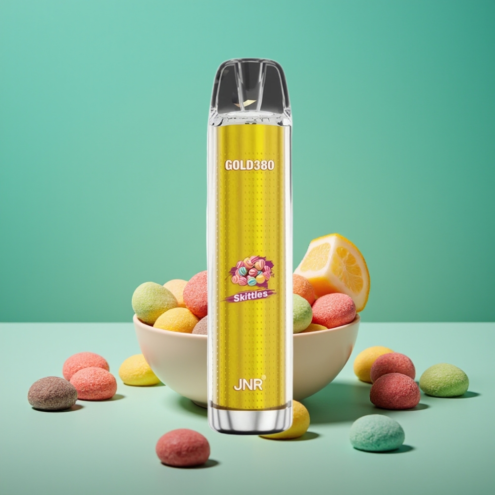 JNR Gold380 6000 Puffs Vape Jetable Skittles – 1500mAh, 1.0ohm Mesh Coil, 13ml (0%/2%/5% Nicotine)