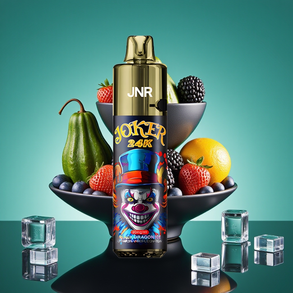 JNR Joker 24K Puffs Rechargeable 800mAh - Dragon Noir Glacé - Pod Rechargeable 2+10ml - 2% Nicotine - TPD Compliant