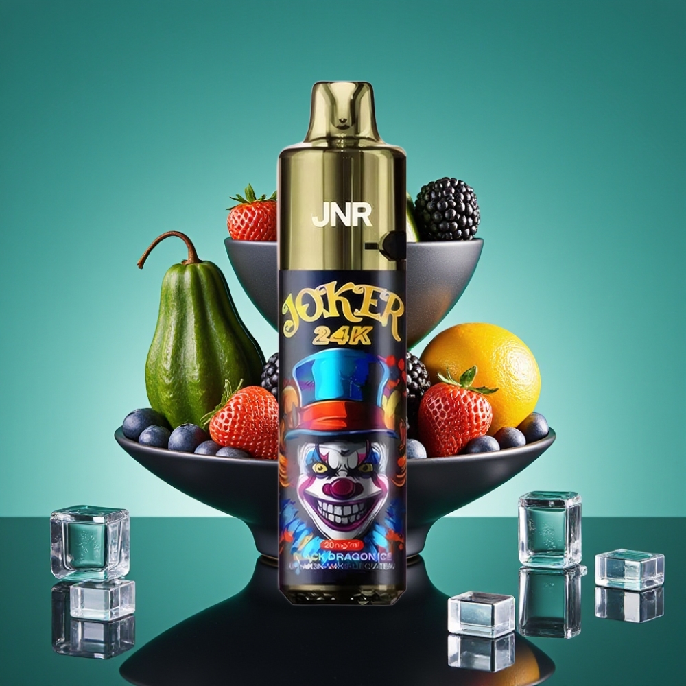 JNR Joker 24K Puffs Rechargeable 800mAh - Dragon Noir Glacé - Pod Rechargeable 2+10ml - 2% Nicotine - TPD Compliant