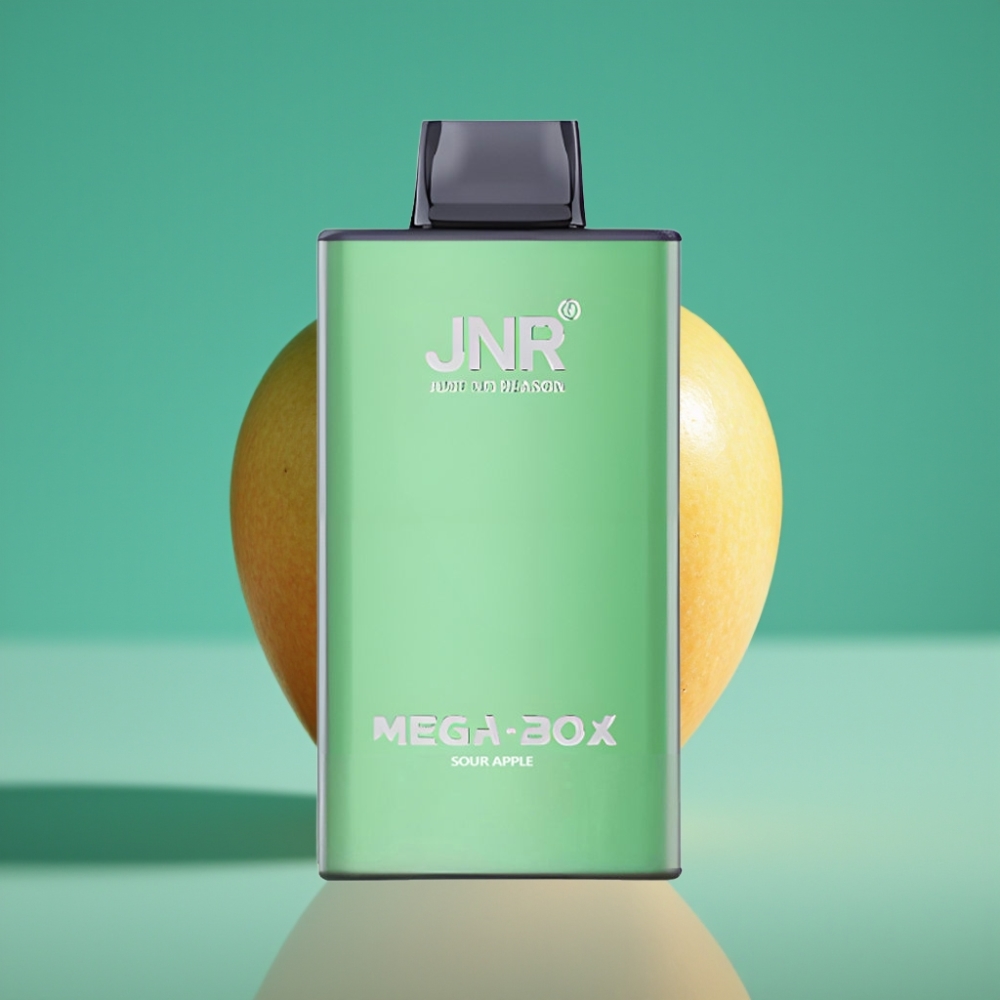 JNR Mega Box 25000 Puffs - Pomme Acidulée - Vape Jetable avec 30ml E-liquide, 850mAh et Double Mesh Coil