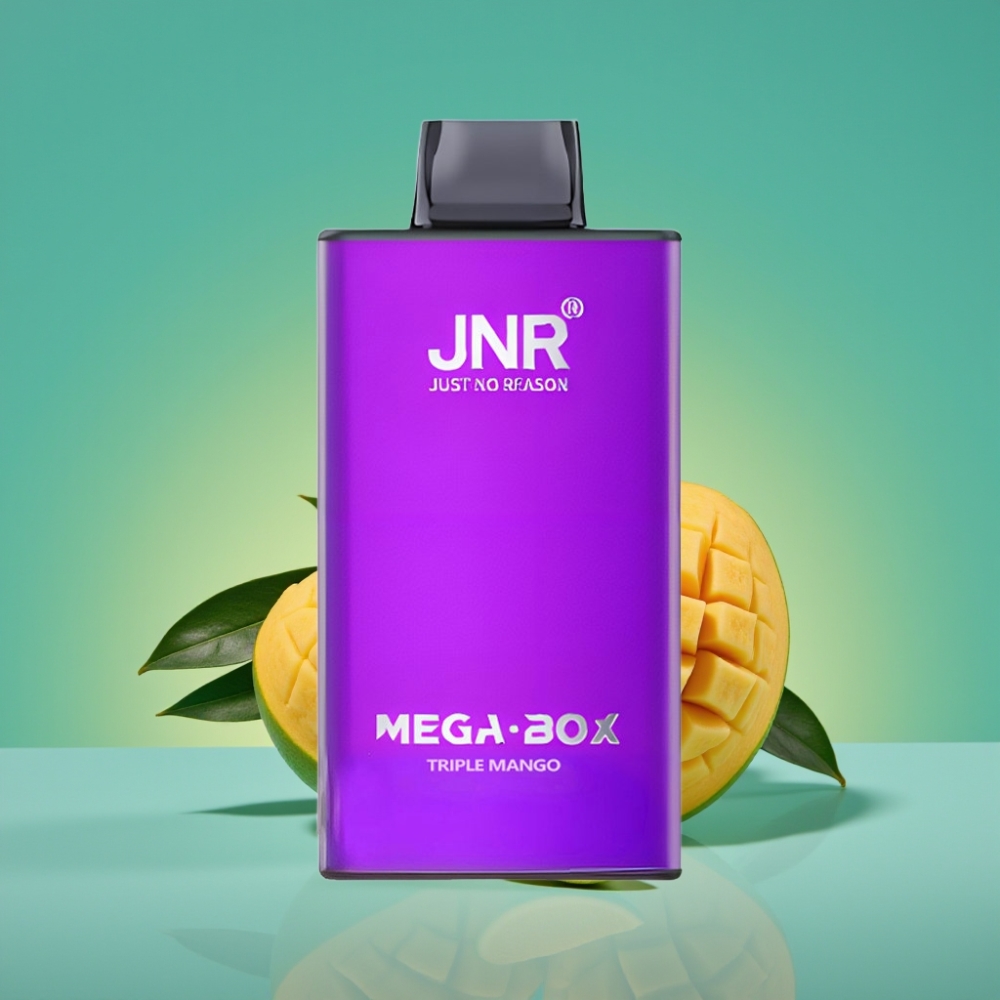 JNR Mega Box 25000 Puffs Triple Mangue - 30ml E-Liquide, 850mAh, Double Mesh Coil, Charge Type-C, 2% Nicotine