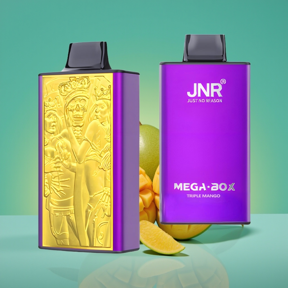 JNR Mega Box 25000 Puffs Triple Mangue - 30ml E-Liquide, 850mAh, Double Mesh Coil, Charge Type-C, 2% Nicotine