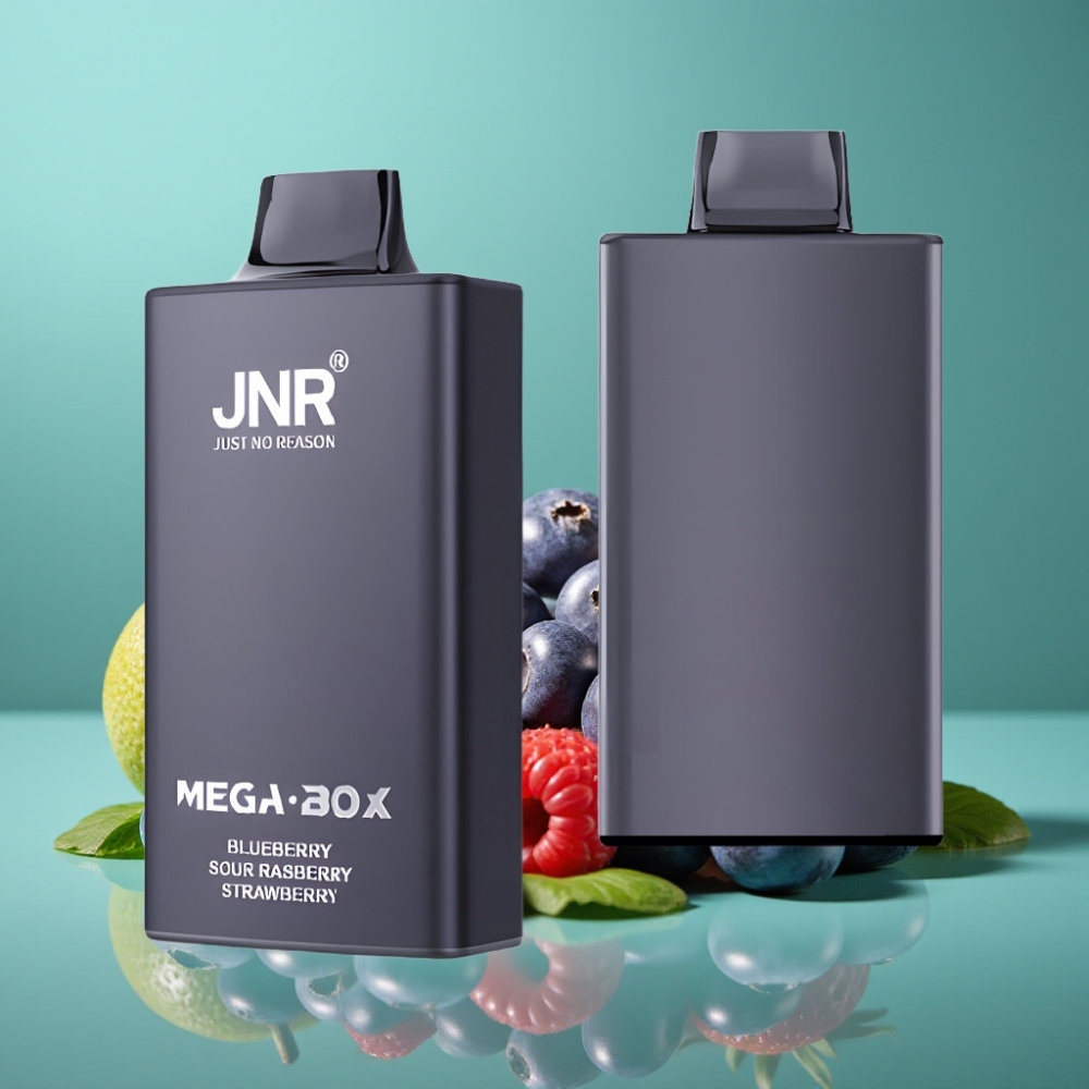 JNR Mega Box 25000 Puffs Vape Jetable 30ml Myrtille Acidulée Framboise Fraise avec Dual Mesh Coil & 850mAh Battery Type-C