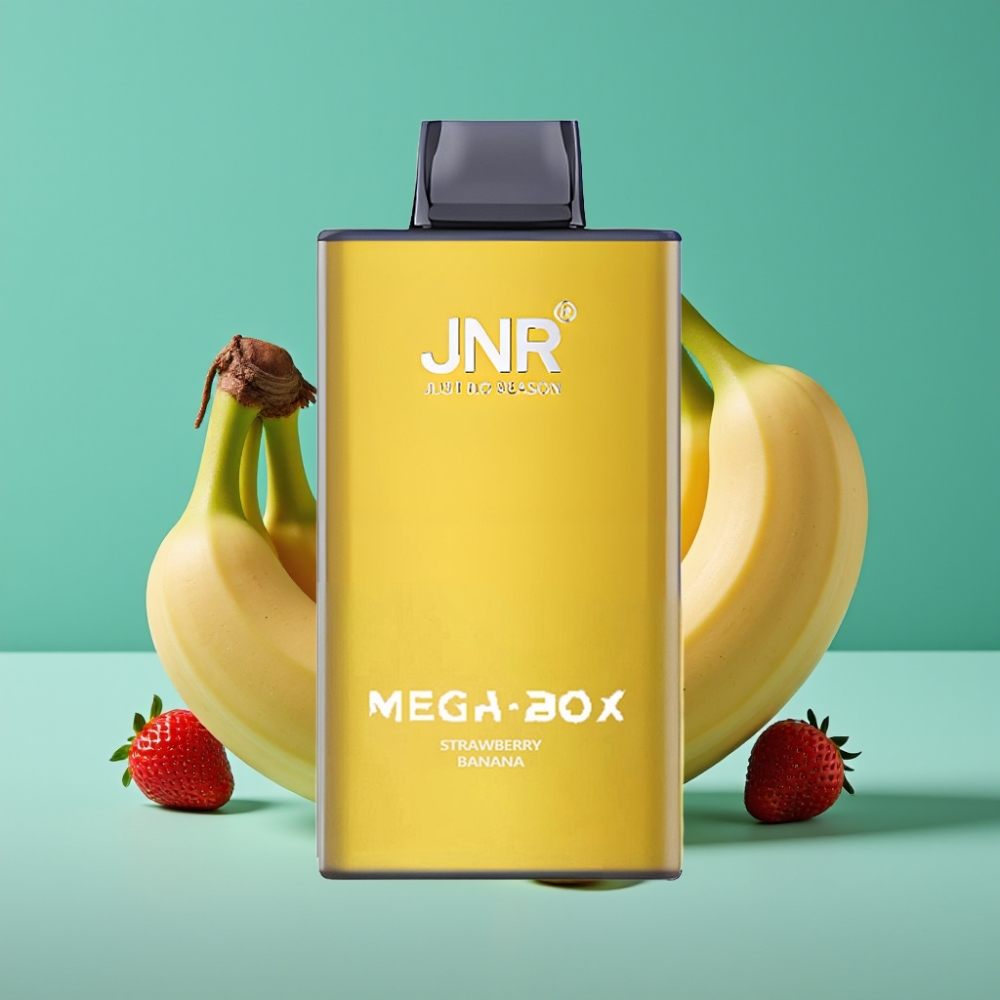 JNR Mega Box 25000 Puffs Vape Jetable Fraise Banane – 30ml E-liquide, 850mAh, Recharge Type-C, Double Mesh Coil