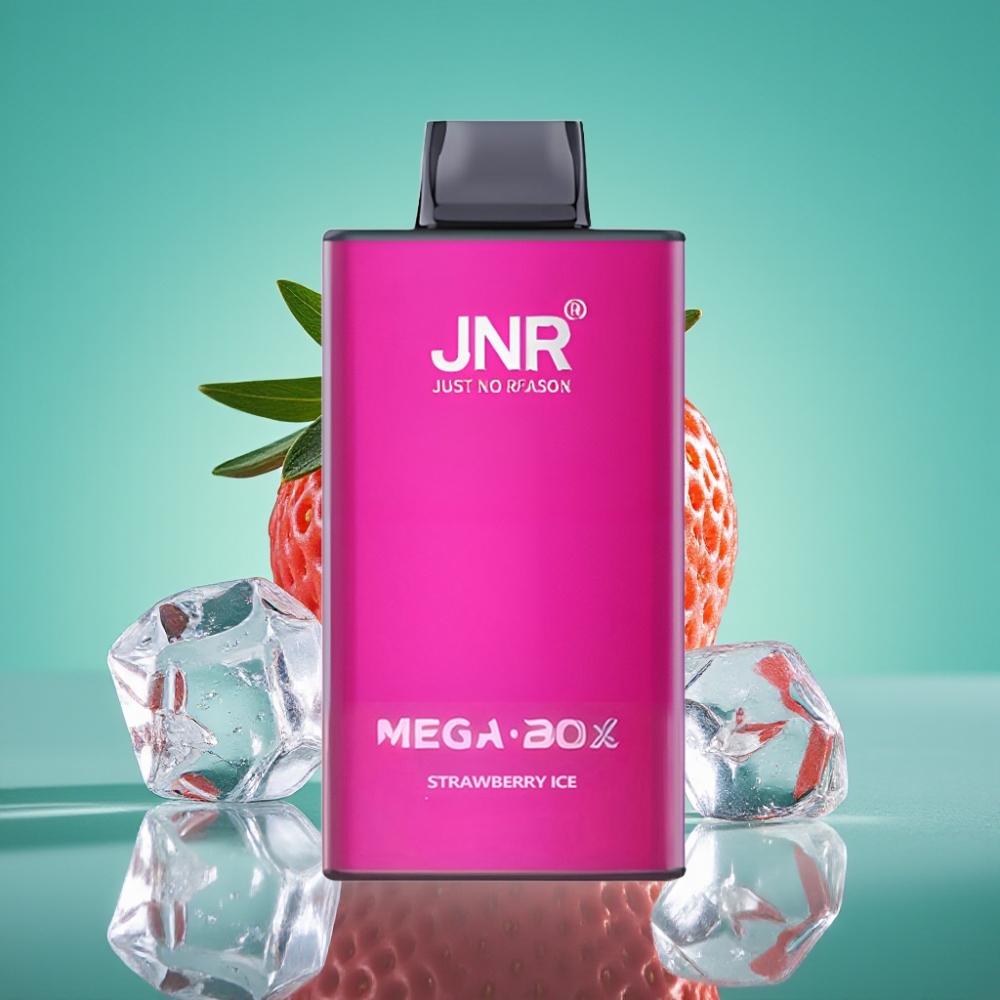 JNR Mega Box 25000 Puffs Vape Jetable Fraise Glacée – 30ml, 850mAh, Double Mesh Coil, Charge Type-C