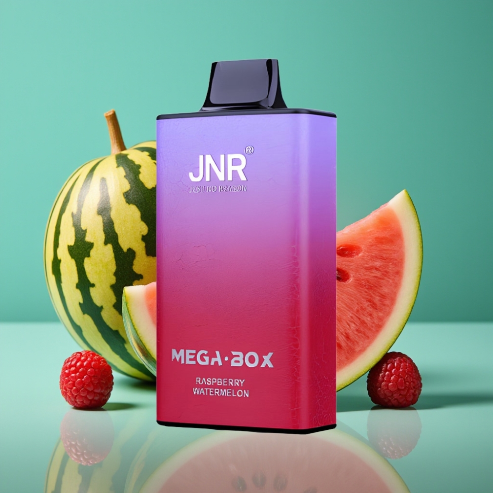 JNR Mega Box 25000 Puffs Vape Jetable Framboise Pastèque – 30ml, 850mAh, Double Mesh Coil, Charge Type-C