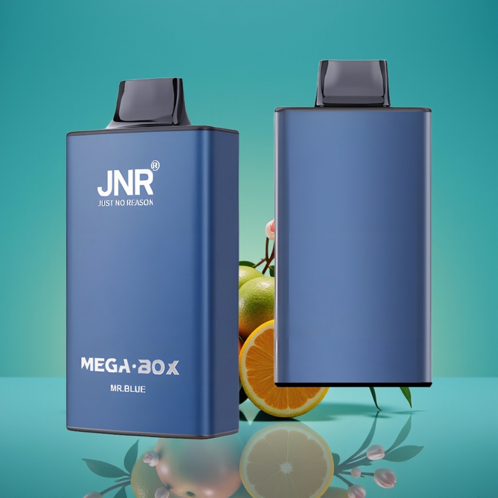 JNR Mega Box 25000 Puffs Vape Jetable Mr Bleu – 30ml E-liquide, 850mAh, Double Mesh Coil, Charge Rapide Type-C