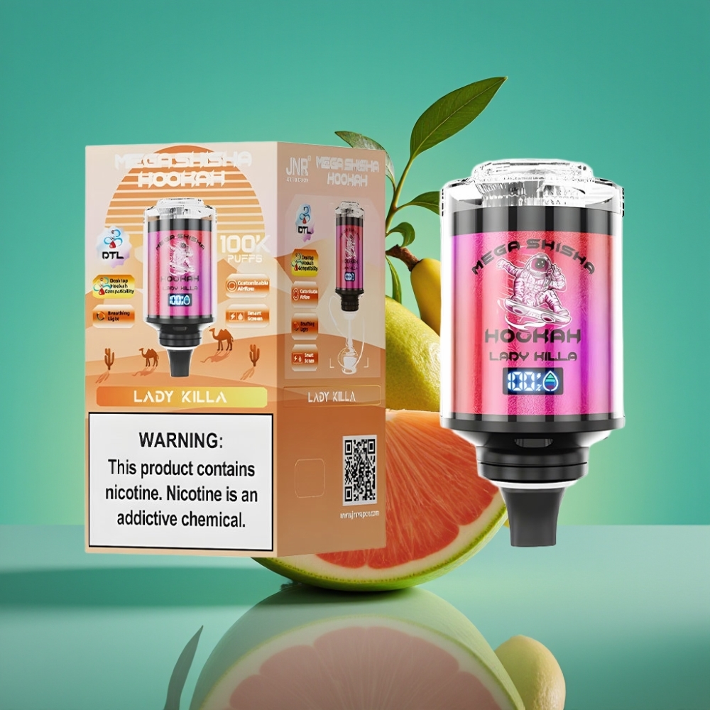 JNR Mega Shicha Hookah 100K 60ml Smart Screen Type-C Lady Killa