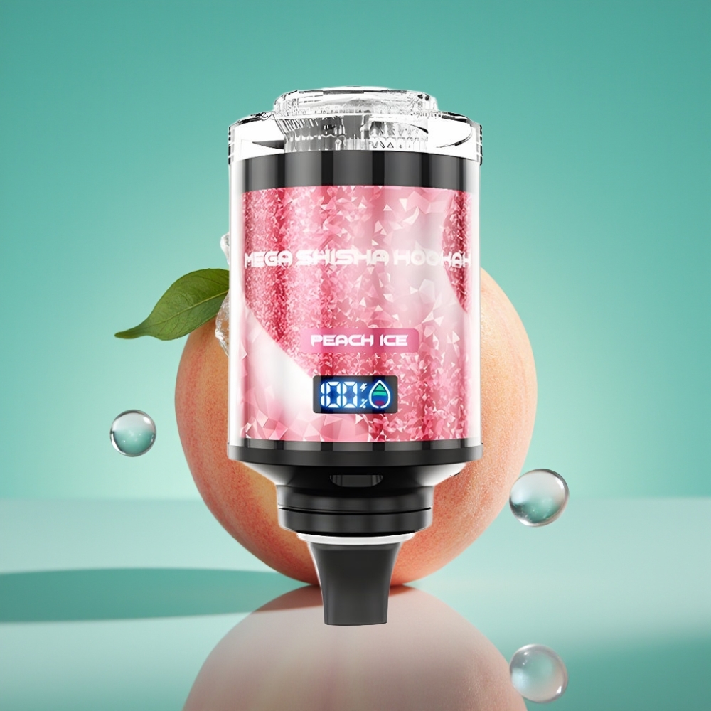 JNR Mega Shicha Hookah Desktop Compatibilité 100K Puffs 60mL Écran Intelligent Pêche Glacée