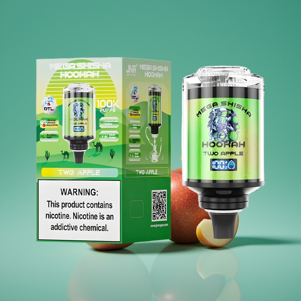 JNR Mega Shisha Hookah 100K Desktop 60ml 2200mAh Type-C Two Apple