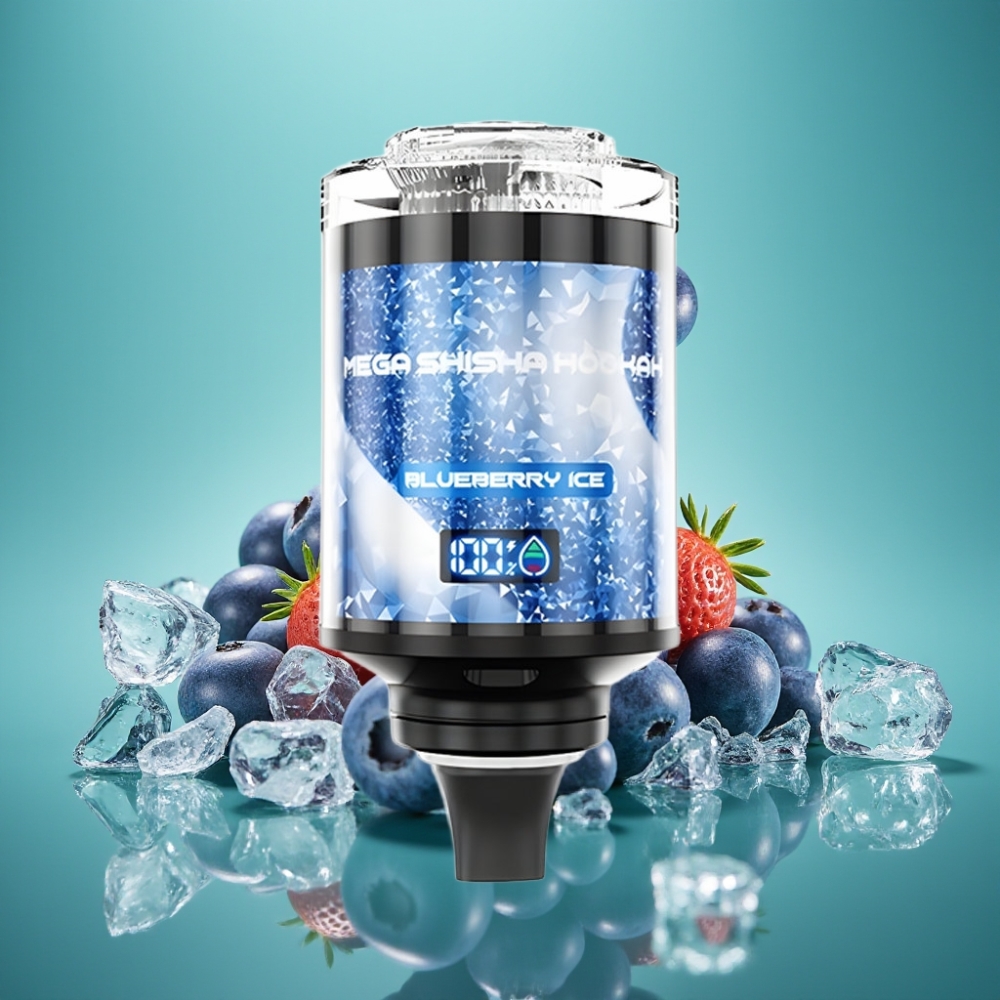 JNR Mega Shisha Hookah Desktop Compatible 100K Puffs 60ml 2200mAh Type-C Bleuet Glacé