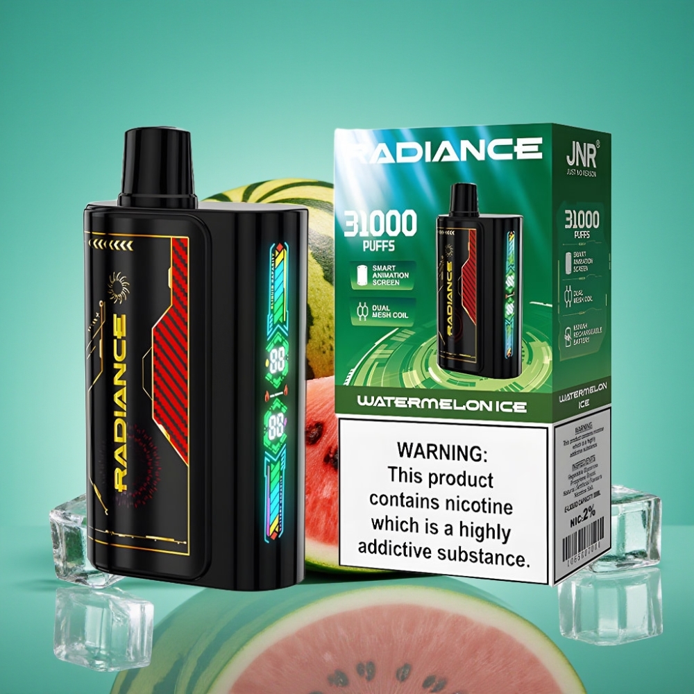 JNR Radiance 31000 Puffs – Pastèque Glacée – 28ml – Écran Animé – Double Mesh – Batterie 950 mAh Rechargeable