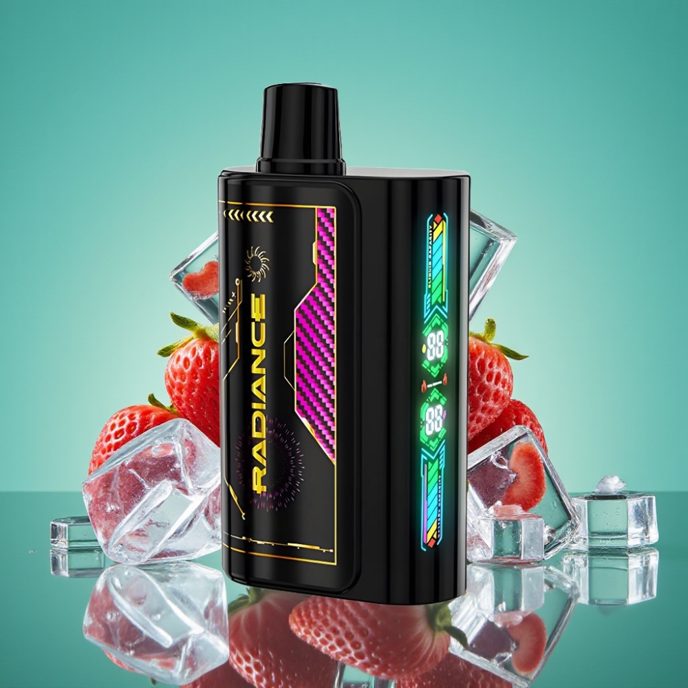 JNR Radiance 31000 Puffs – Écran Animé Intelligent & Double Mesh Coil – E-Liquide 28ml – Glace à la Fraise